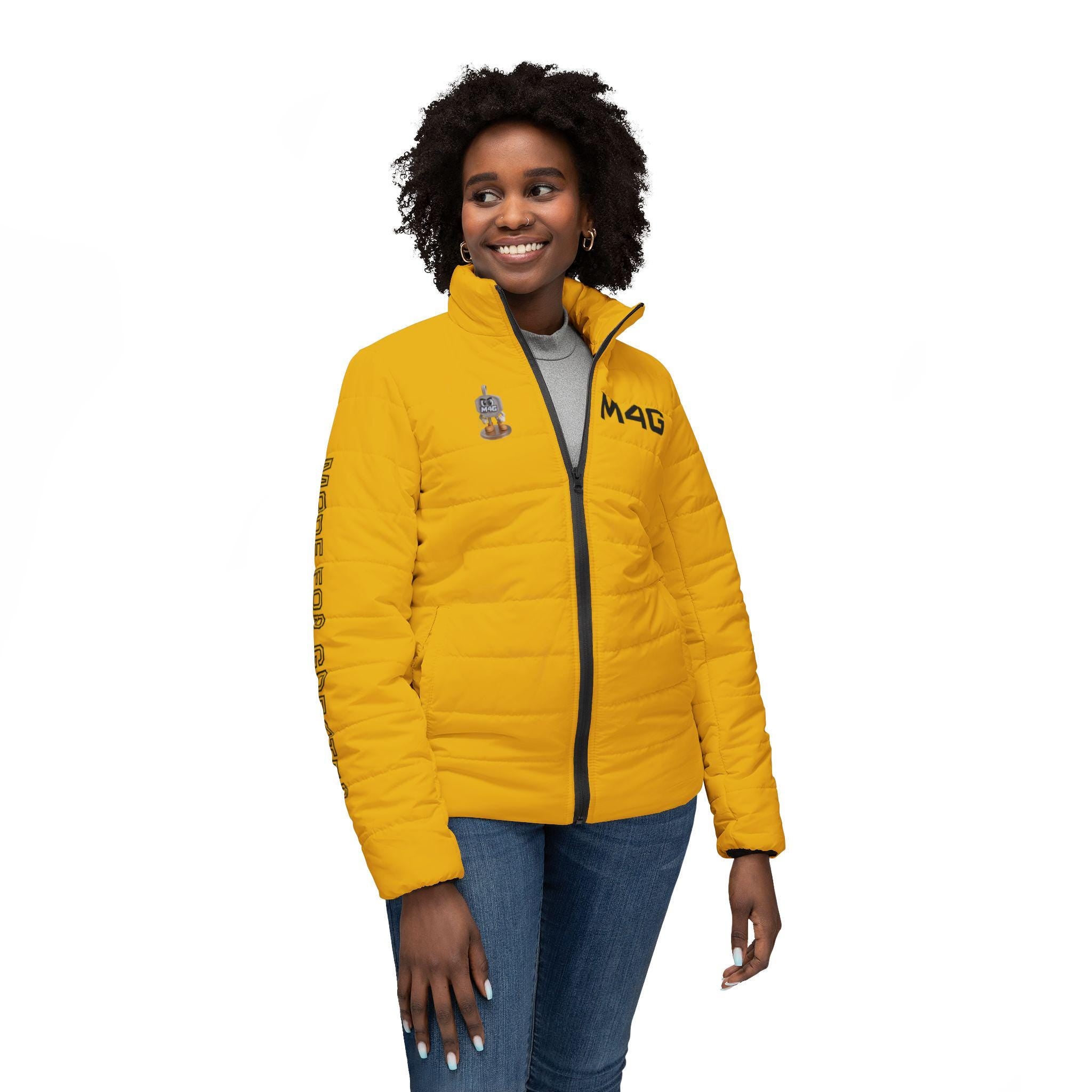 Yellow M4G Edition Women Puffer Jacket
