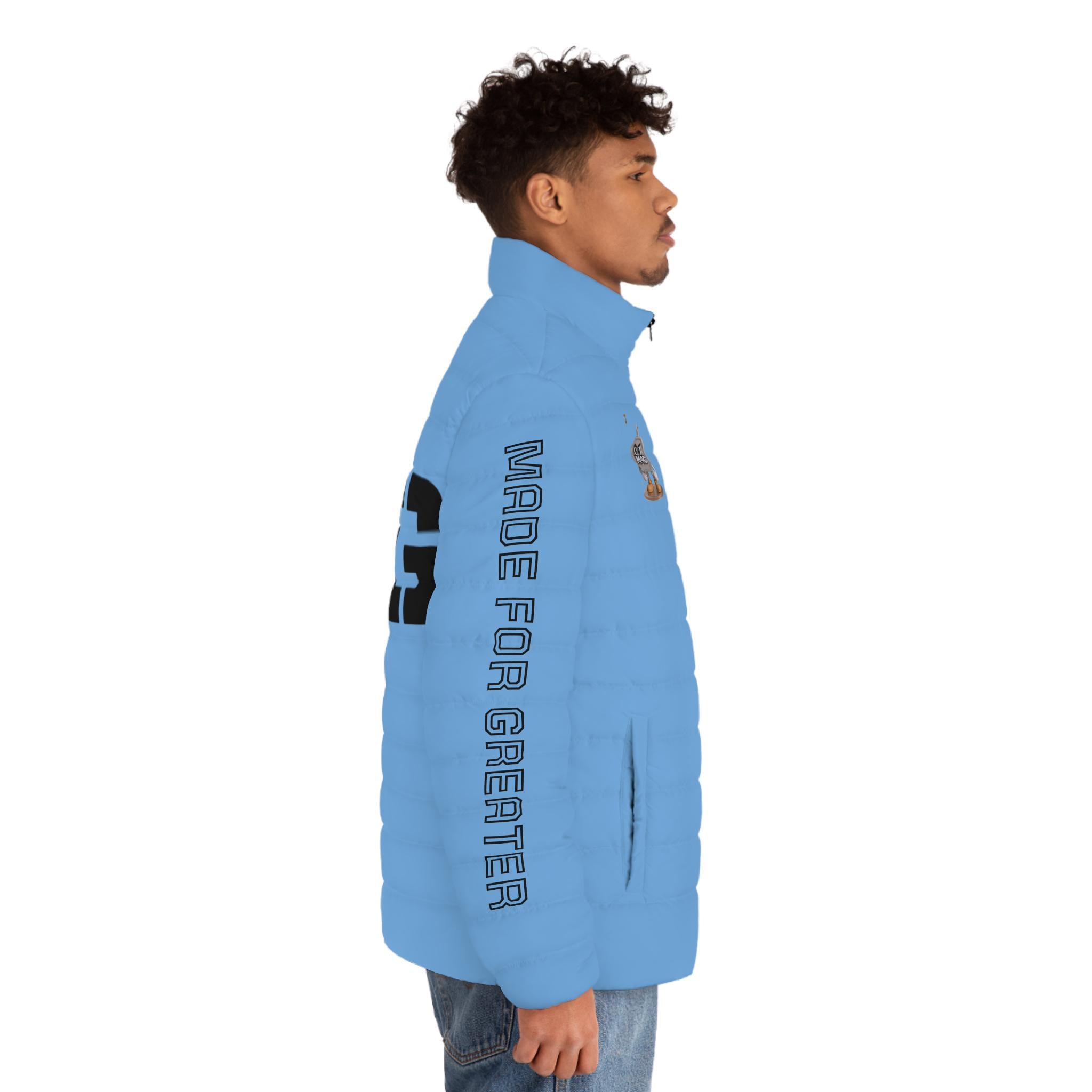 M4G Light Blue Men's Puffer Jacket