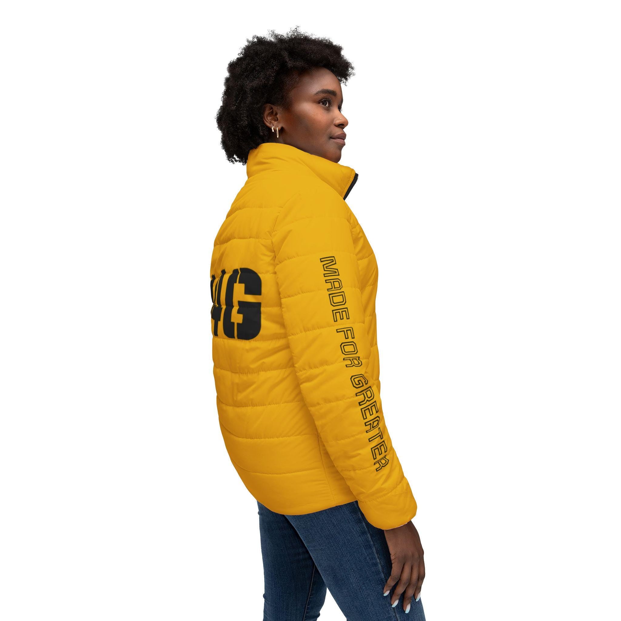 Yellow M4G Edition Women Puffer Jacket