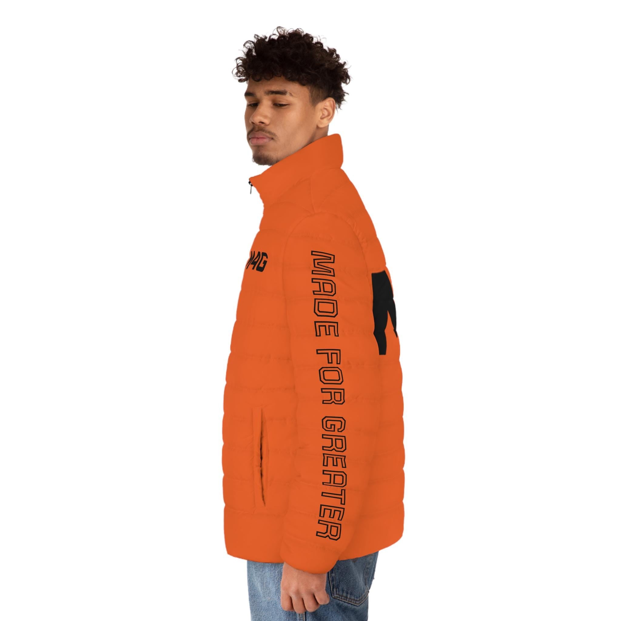 M4G Men's Orange Puffer Jacket