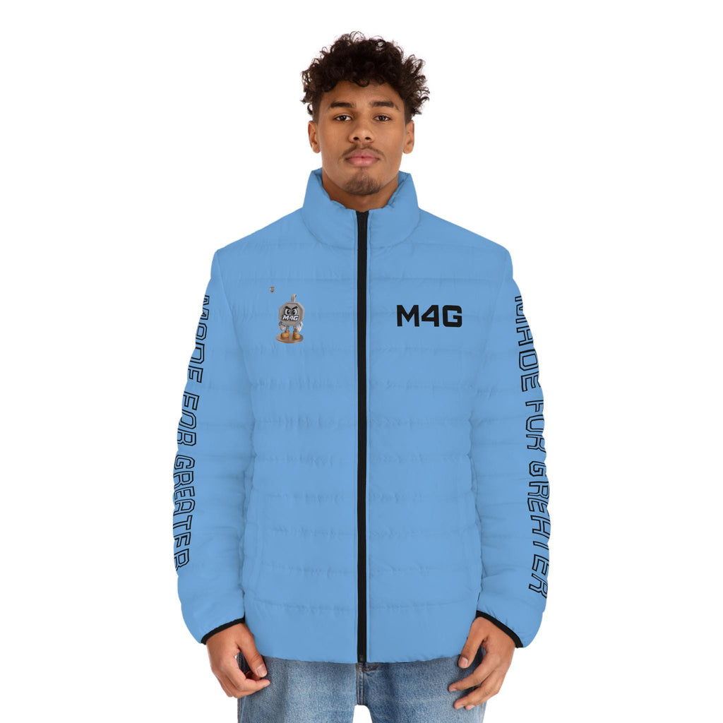 M4G Light Blue Men's Puffer Jacket