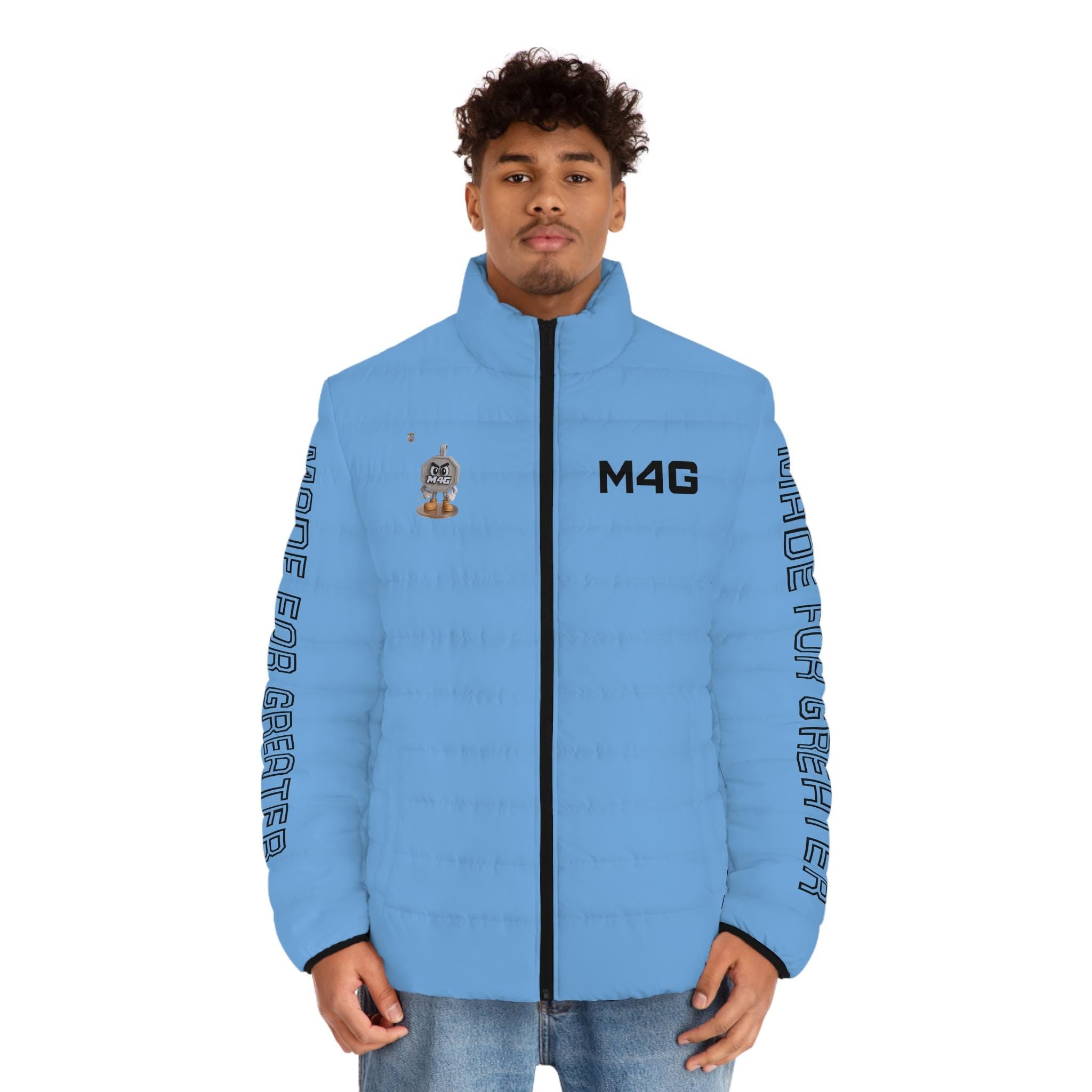 M4G Light Blue Men's Puffer Jacket