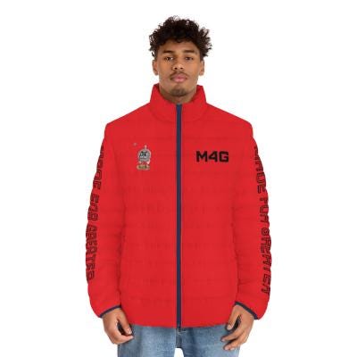 M4G Red Men's Puffer Jacket