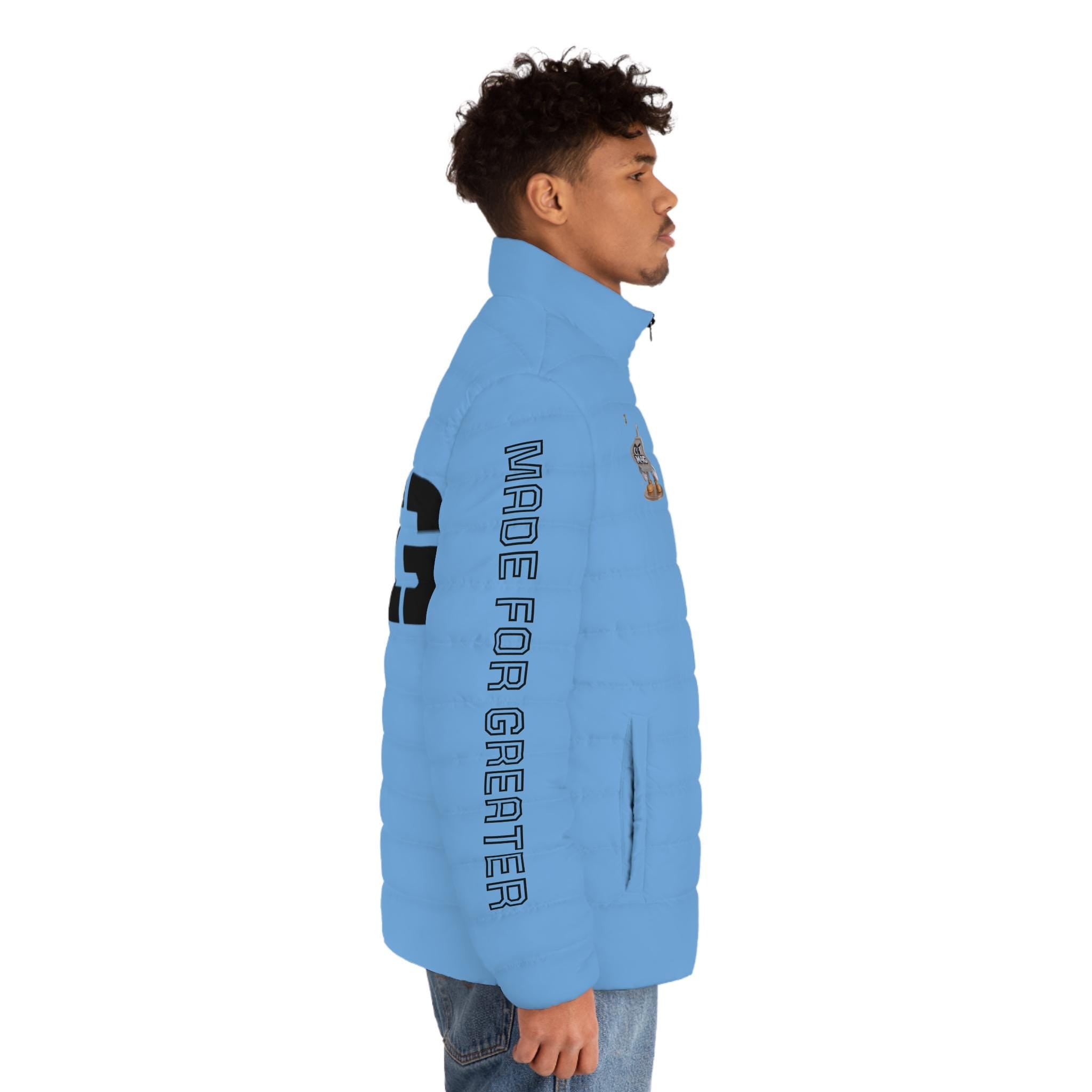 M4G Light Blue Men's Puffer Jacket