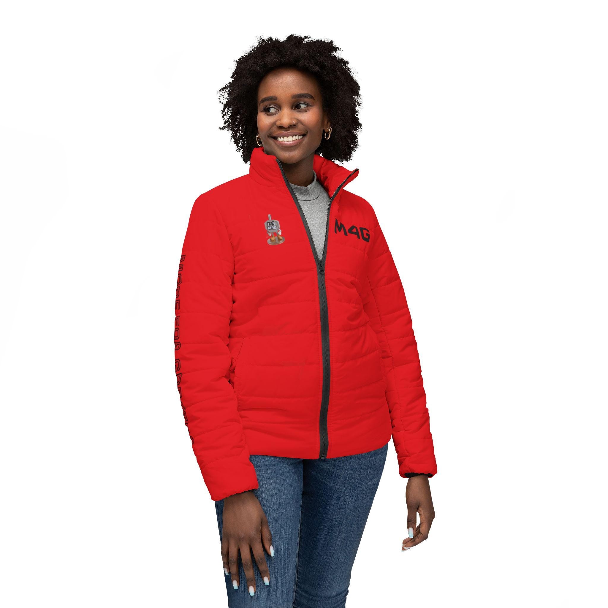 Dark Red Women M4G Original Edition Puffer Jacket