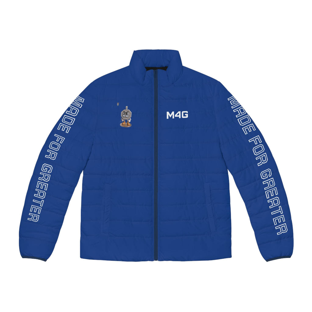 M4G Royal Blue White Men's Puffer Jacket
